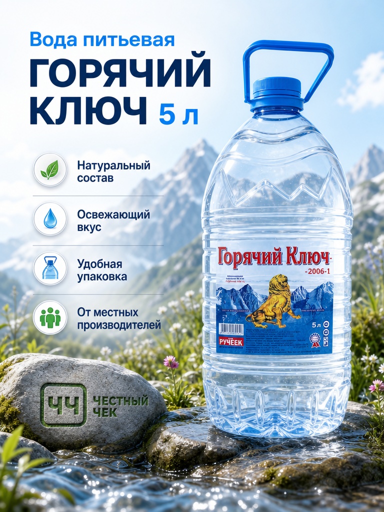 Вода питьевая ГОРЯЧИЙ КЛЮЧ 5л АИС