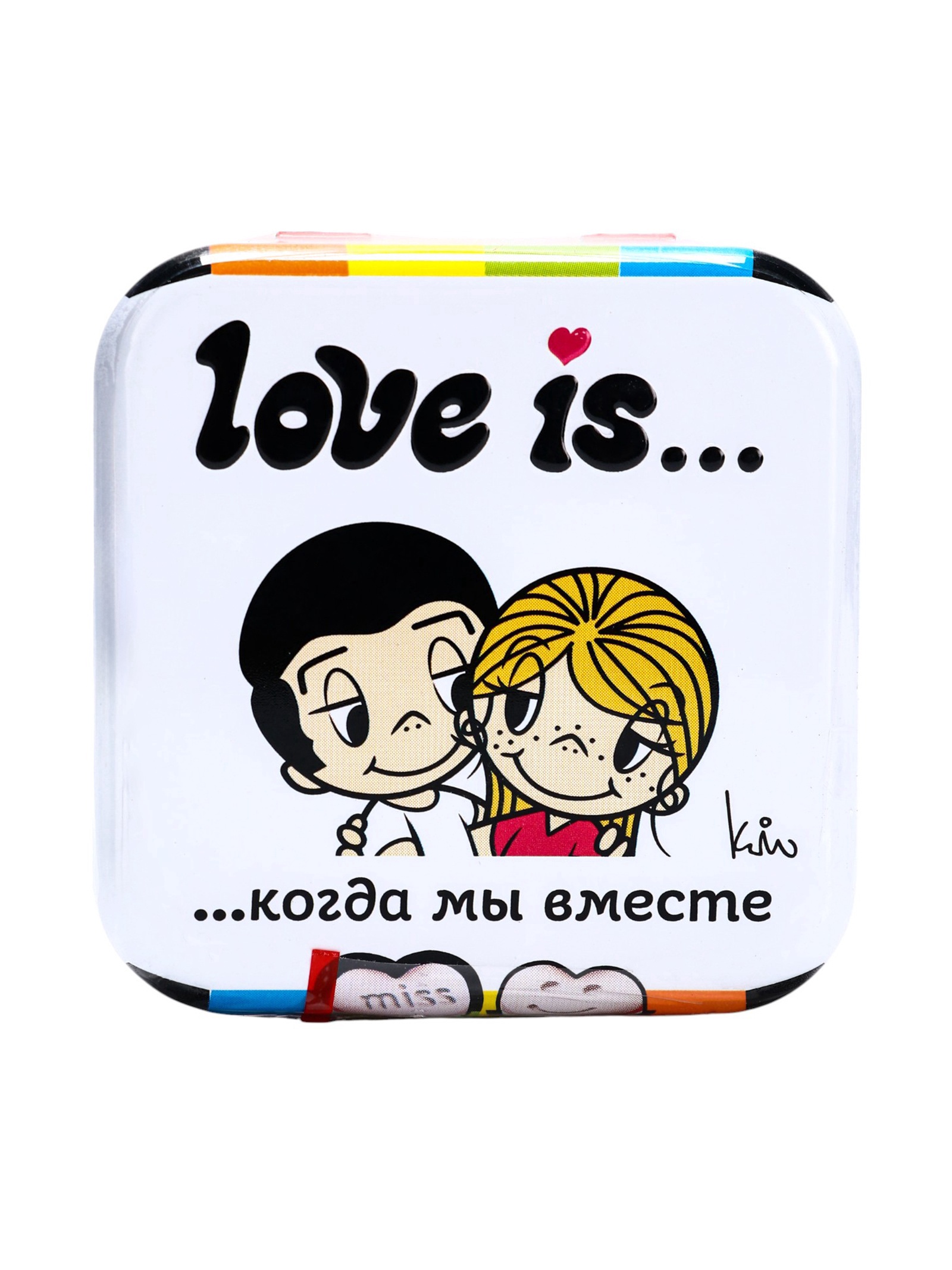 Освежающие конфеты LOVE IS со вкусом клубники 20г ж/б