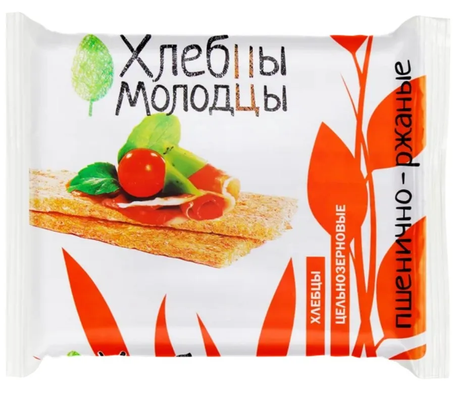 Хлебцы Молодцы Пшенично-Ржаные 100г ЗАО Молодец