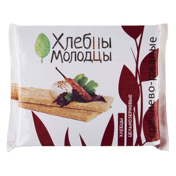 Хлебцы Молодцы Гречнево-Ржаные 100г ЗАО Молодец