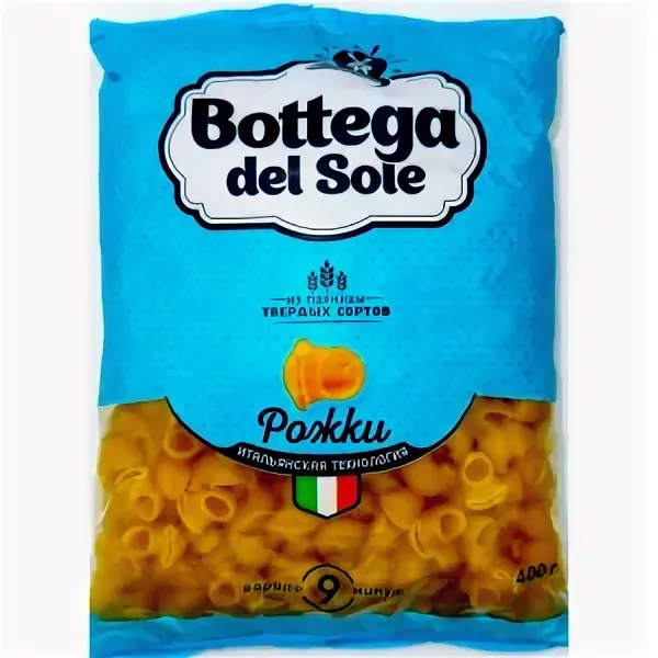 Макаронные изд. Рожки 400г Bottega del Sole KDV