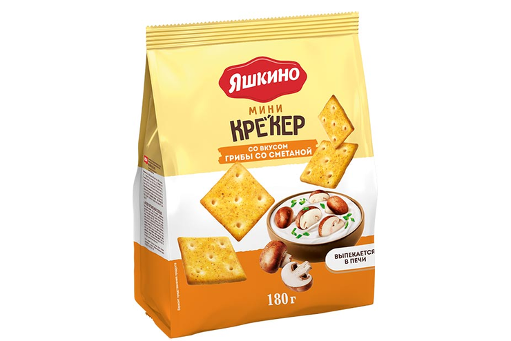 Крекер мини со вкусом Грибы со сметаной 180г Яшкино