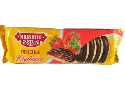 Печенье.сдобное Jaffa Cake Клубника 137г Яшкино