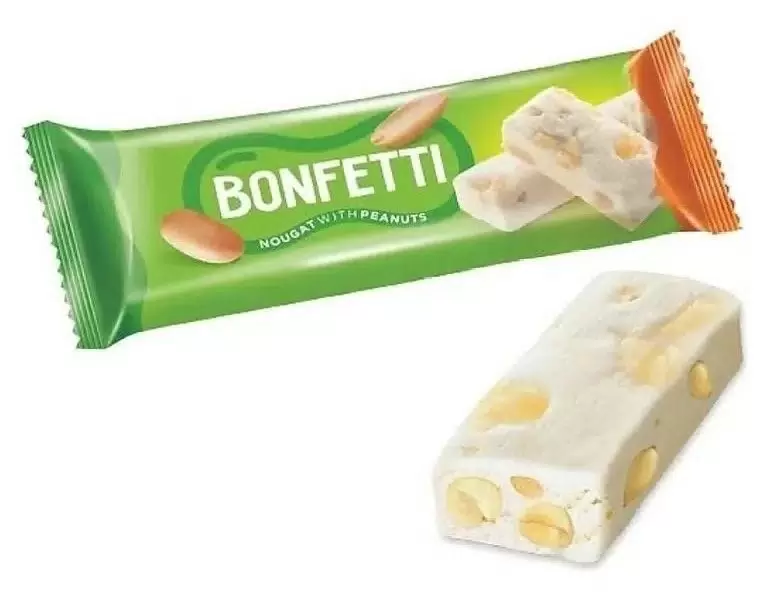 Батончик Bonfetti Нуга с жар. арахисом 25г KDV