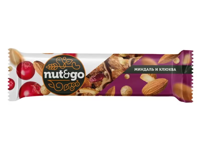 Батончик Protein Nut&amp;Go миндаль, клюква, арахис 36г KDV