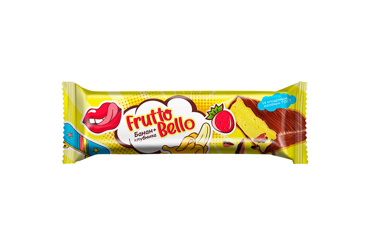 Батончик суфле FruttoBello Клубника-банан 35г KDV