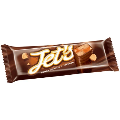 Батончик JET"S с печеньем и мягкой карамелью 42г KDV