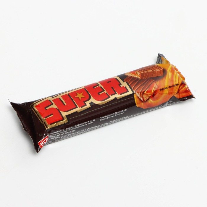 Батончик SUPER с нугой и мягкой карамелью 40г KDV