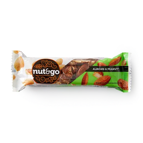 Батончик NUT&amp;GO Миндаль и Арахис 42г KDV