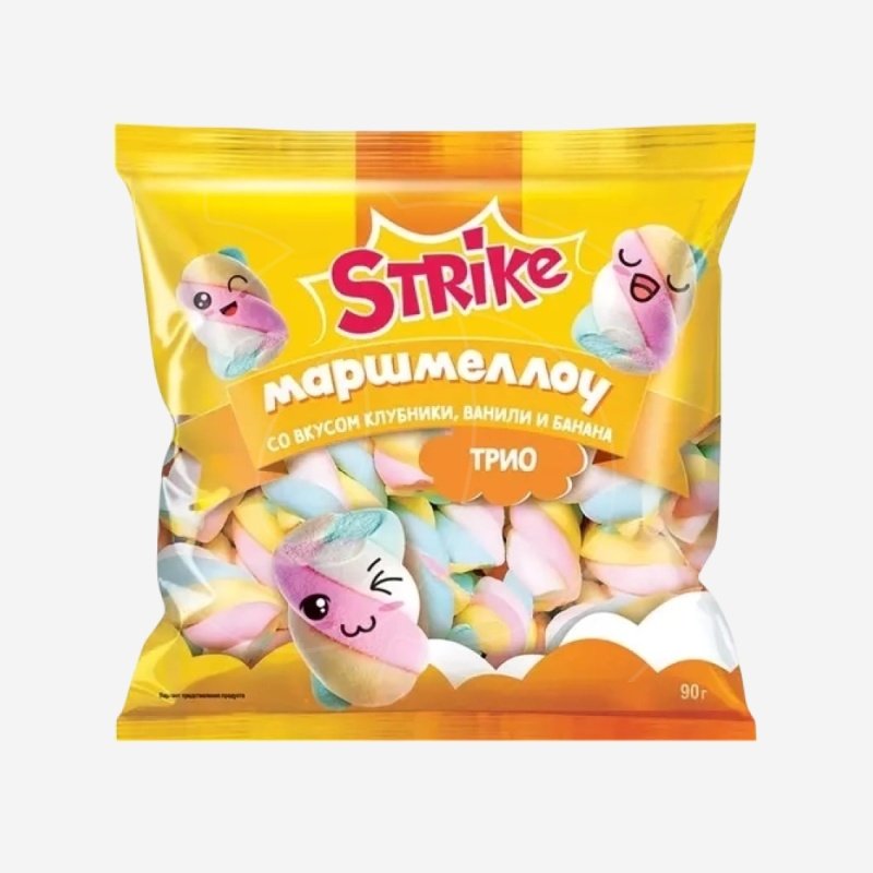 Маршмеллоу Strike Trio вкус клубн. ванили и банана 90г KDV