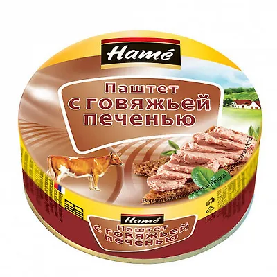 Паштет ХАМЕ(ключ) с говяжей печенью 235г ж/б