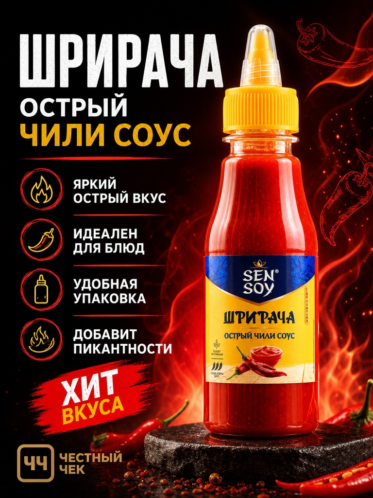 Соус Чили Шрирача 150г п/б Сэнсой