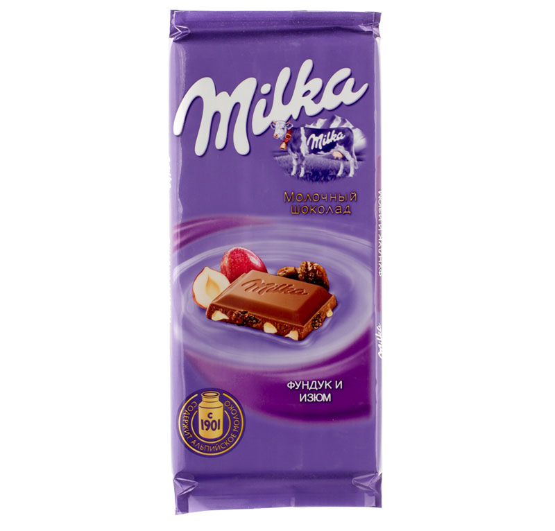Шоколад MILKA Изюм/Орех 90г