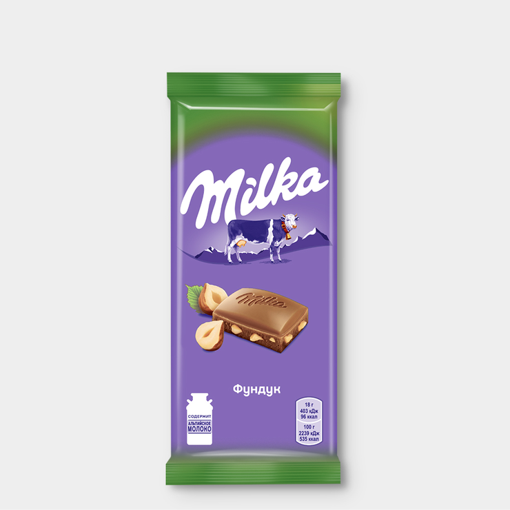 Шоколад MILKA Фундук дробл. 90г