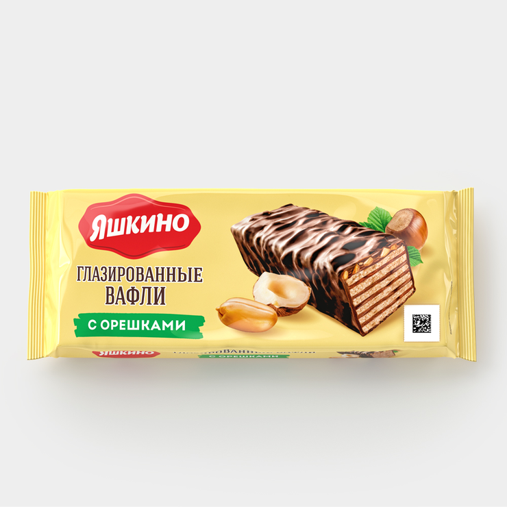 Вафли глазированные С Орешками 200г Яшкино