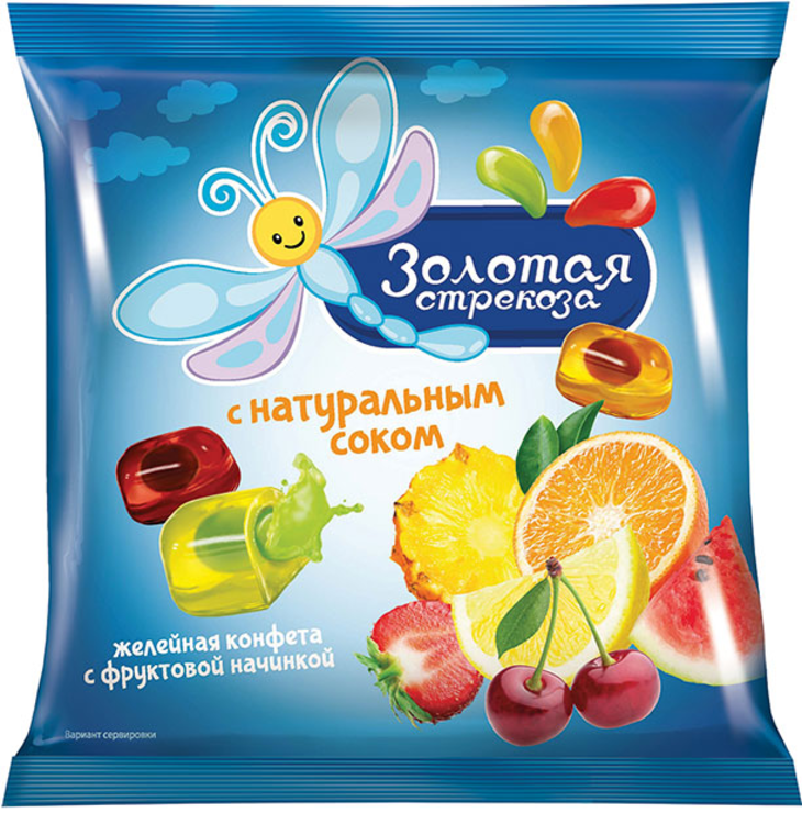 Конфета желейная Золотая стрекоза 180г KDV