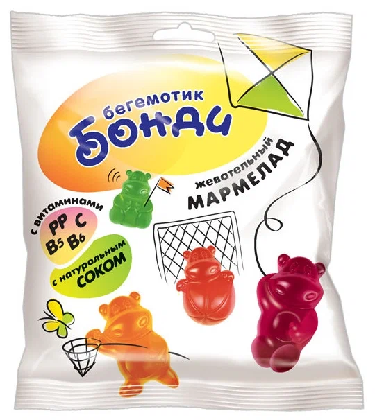 Мармелад жеват. Бегемотик Бонди 500г KDV