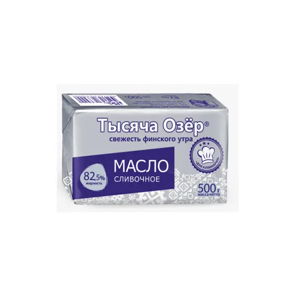 Масло сладкосливочное 82,5% 500гТЫСЯЧА ОЗЕР 