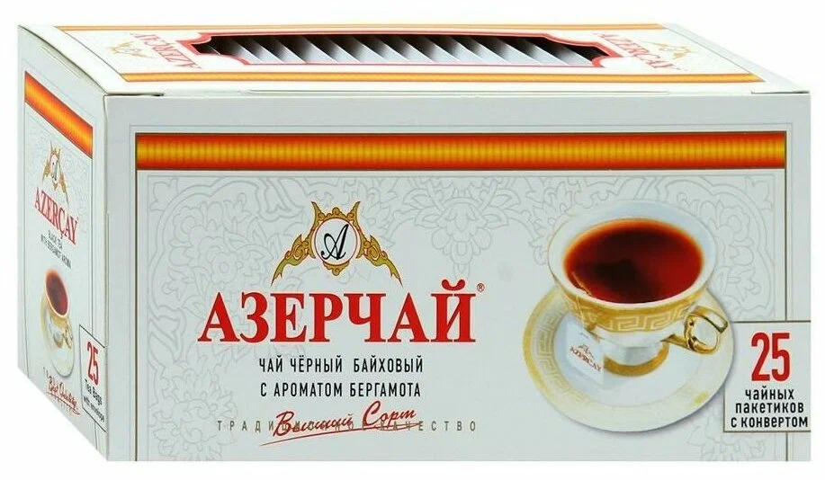 Чай "Азерчай"  25пак.*2г. черн. с бергамот (без конверта)