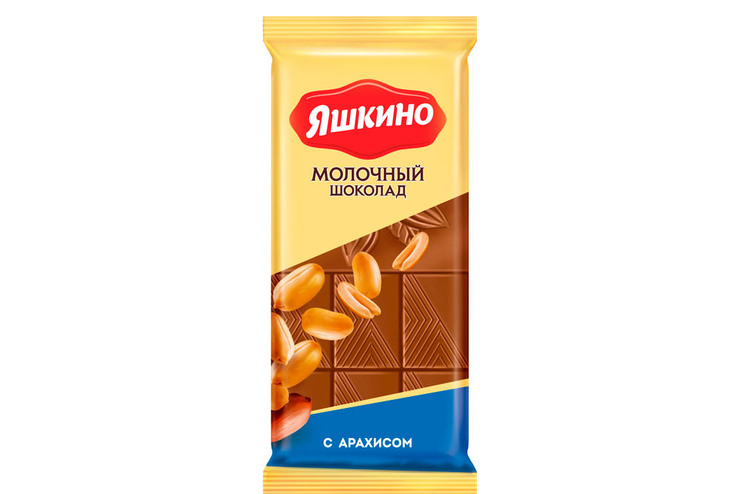 Шоколад молочный с Арахисом 90г Яшкино