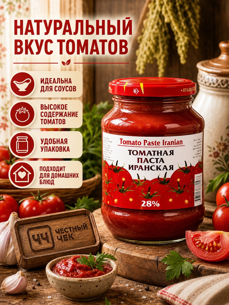 Томат.паста "ИРАНСКАЯ " 280гр. с/б Стоевъ