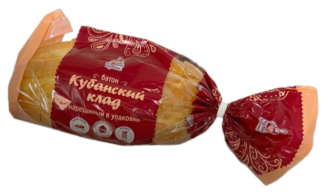 Батон Кубанский Клад резан. 250г Каравай Кубани            