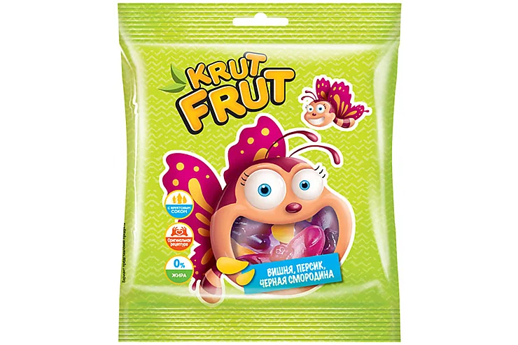 Мармелад жеват. KRUTFRUT Бабочки 70г KDV