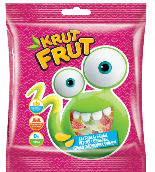 Мармелад жеват. KRUTFRUT Змейка в кислой посыпке 70г KDV