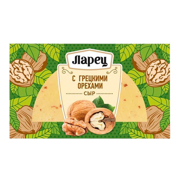 Сыр с Грецкими Орехами 45% 245г Ларец