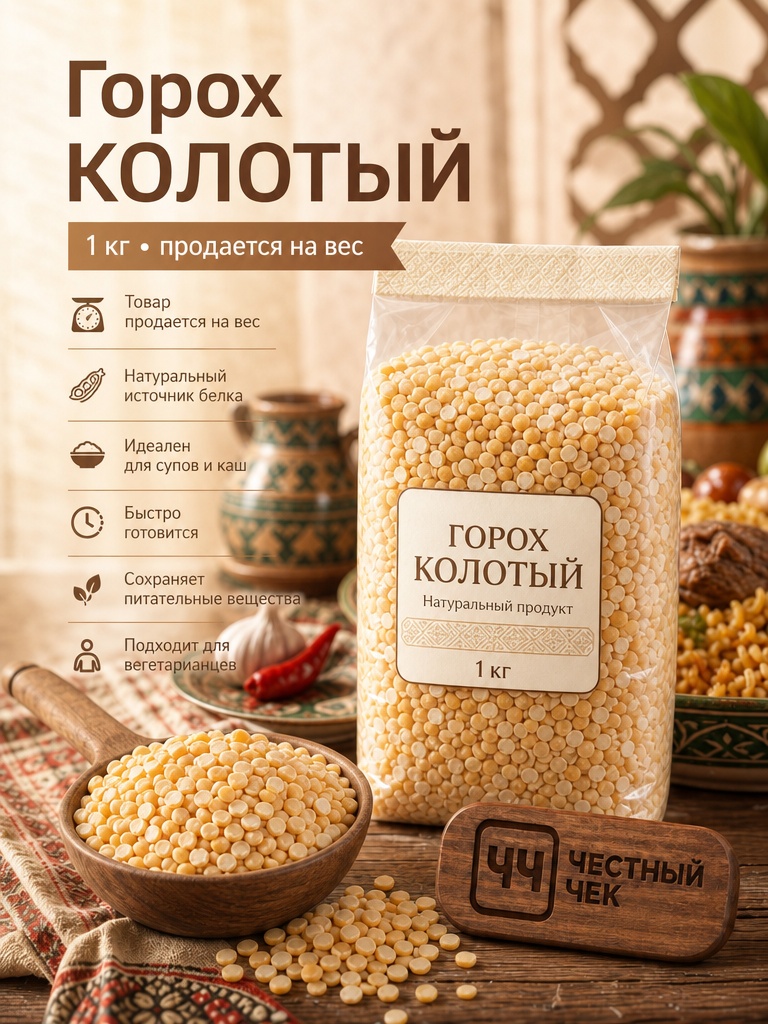 Горох колотый 1 кг вес.