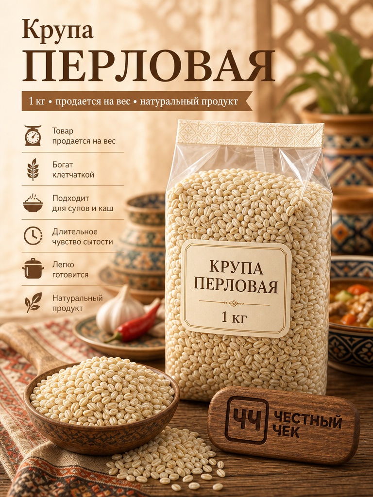 Крупа перловая 1 кг вес.