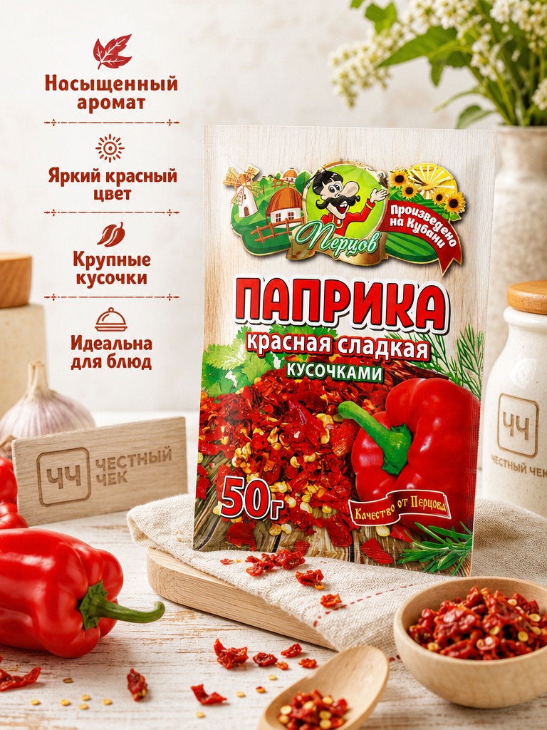 Паприка кусочками сладкая 50г Перцов