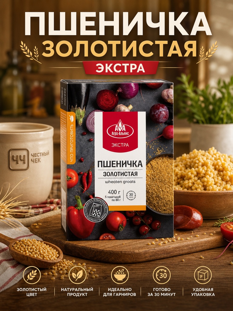 Пшеничка Золотистая 5х80г 400г АгроАльянс