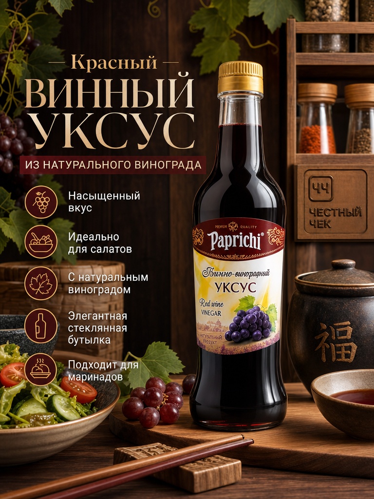Уксус Бальзамический 220мл с/б Папричи