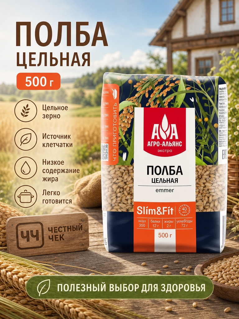Полба Цельная 500г АгроАльянс