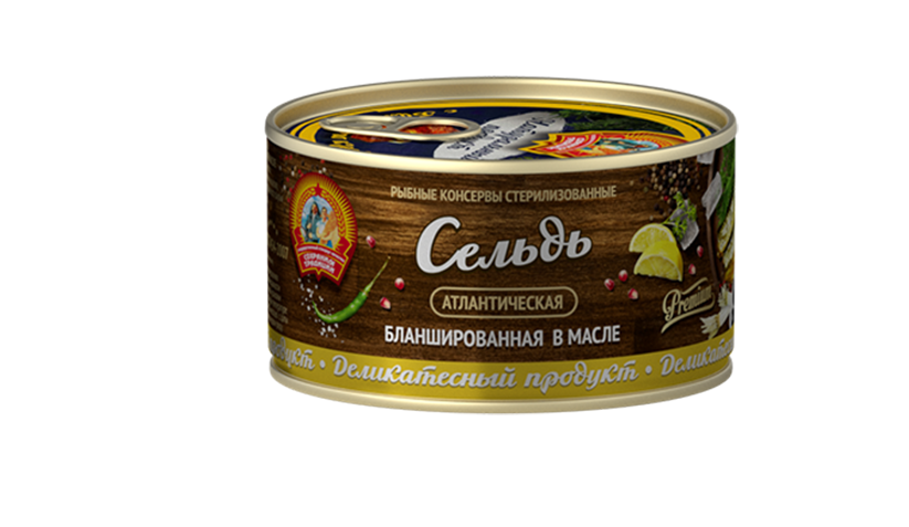 Сельдь Атлантическая бланшир. в масле 185г ж/б Сохраним Традиции
