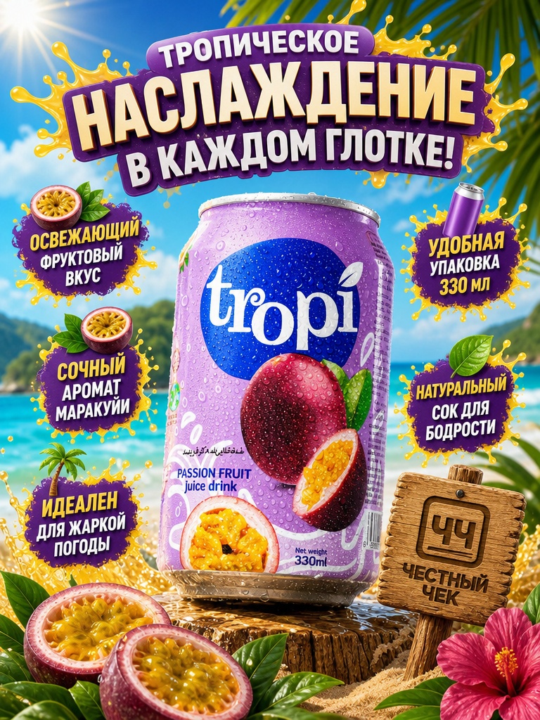 Напиток б/а TROPI 330мл с соком Маракуйи