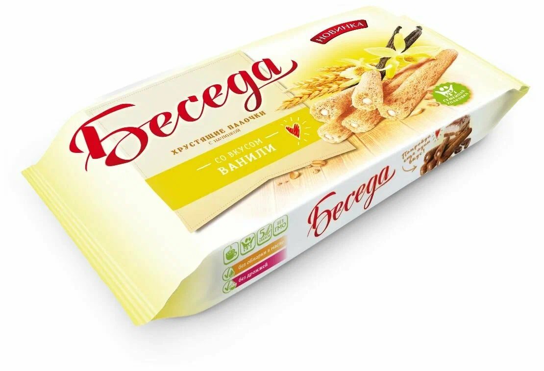 Палочки хрустящие БЕСЕДА 180г со вкусом Ванили Essen