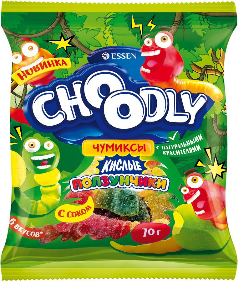 Мармелад жеват.70г CHOОDLY Забавные Ползунчики кислые Essen