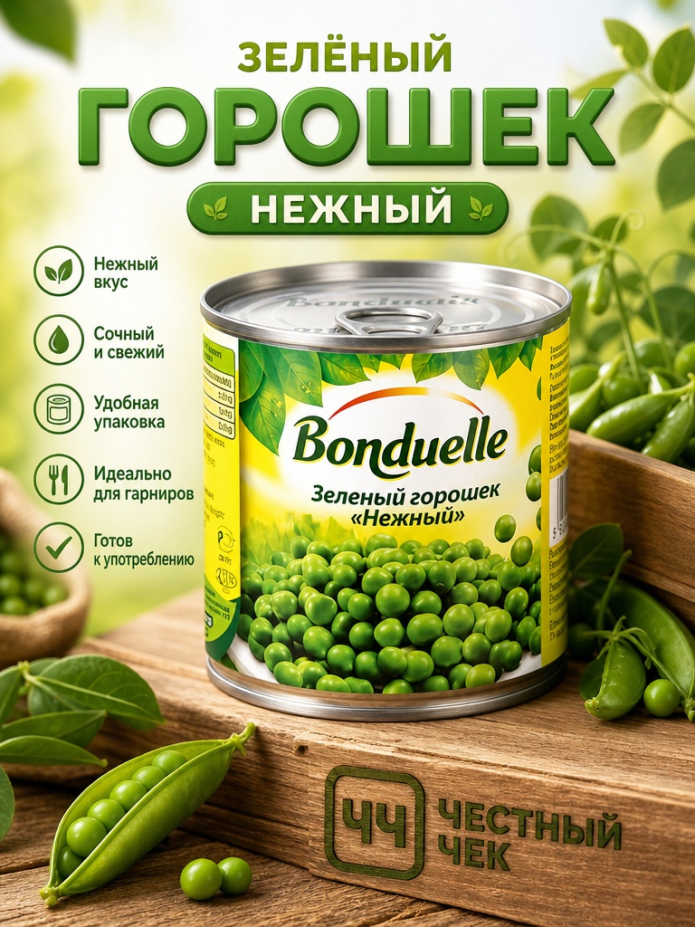 Горошек Bonduelle 212мл/200г ж/б