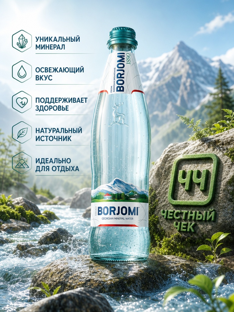 Вода мин. БАРЖОМИ 1890 0,5л с/б