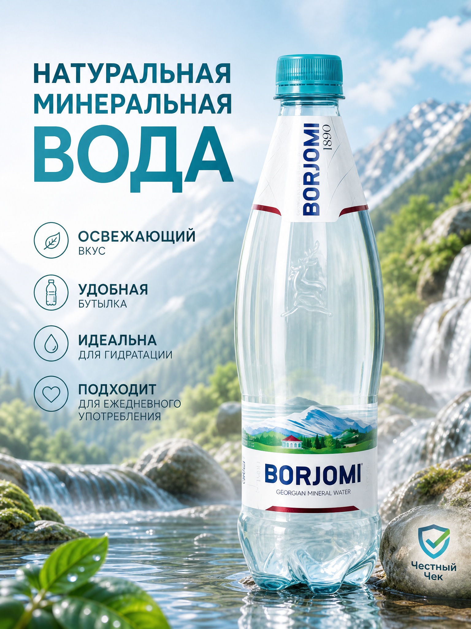 Вода мин. БАРЖОМИ 1890 1л п/б