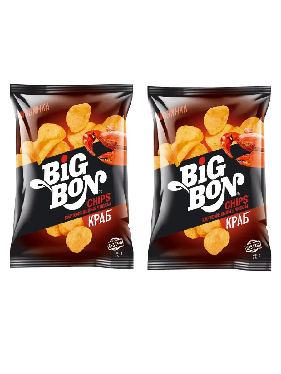 Чипсы Картофельные BIGBON Краб 75г пакет
