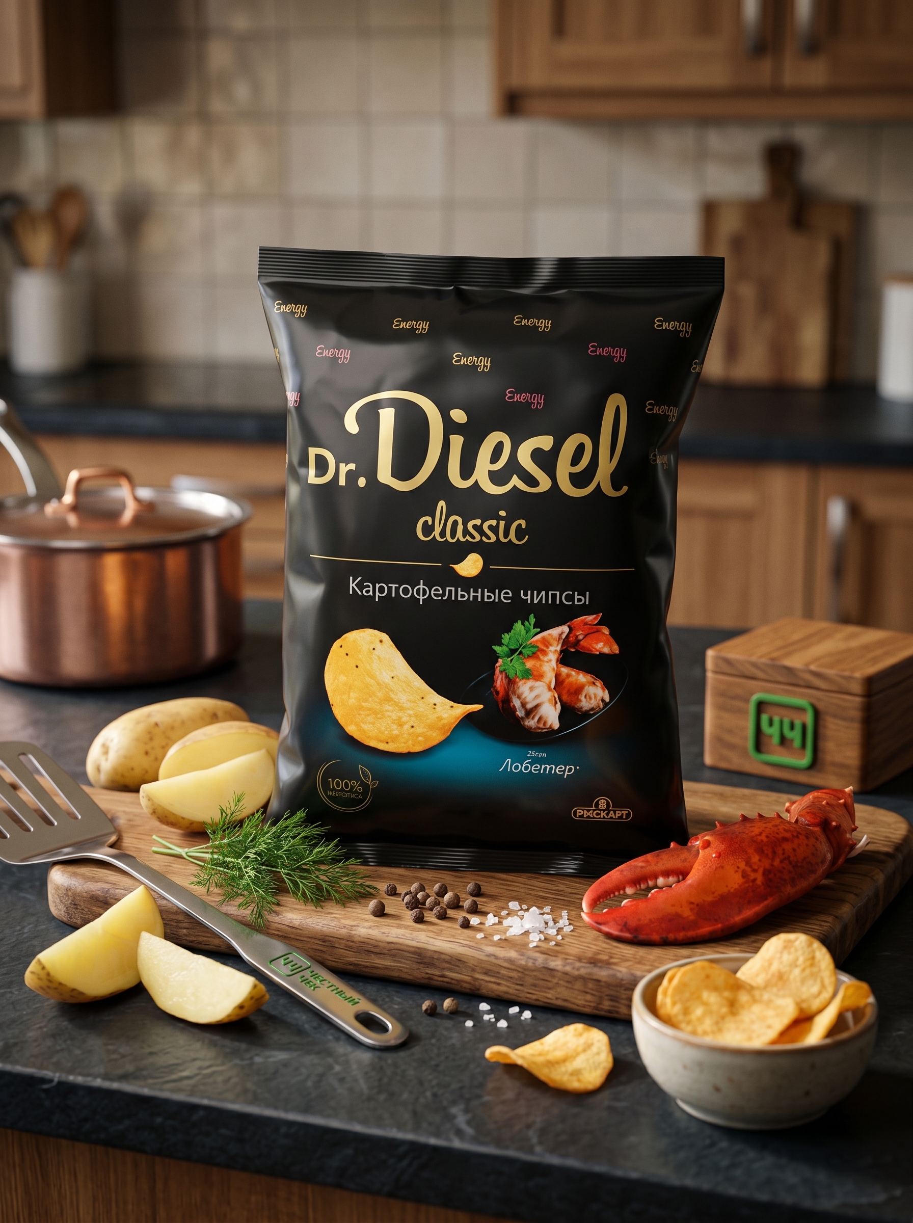 Чипсы карт. Dr.Diesel 120г Лобстер