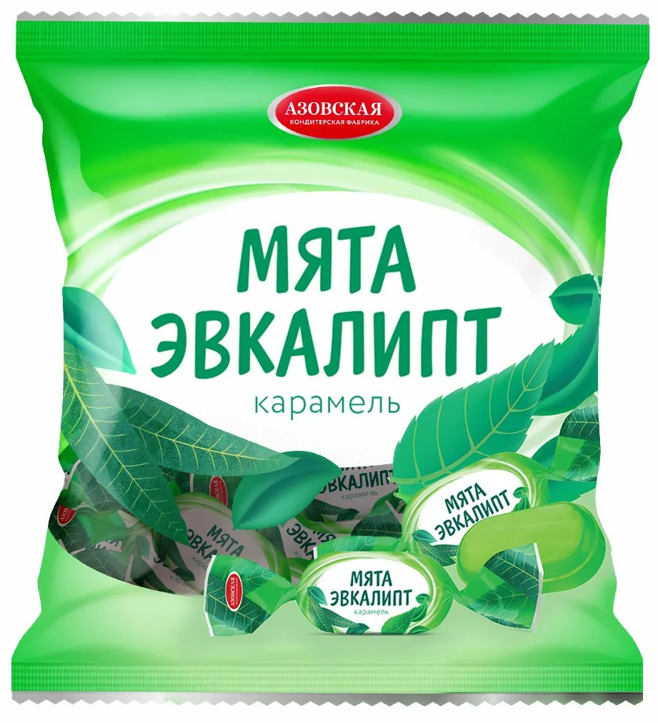 Карамель леденцовая Мята Эвкалипт 250г Азовская к/ф