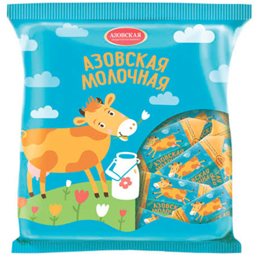 Конфеты Азовская Молочная в глазури 300г Азовская к/ф